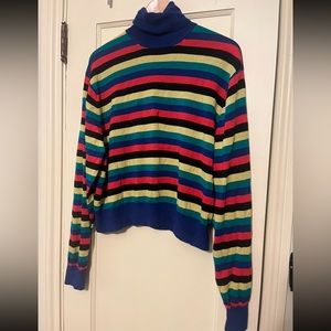 jw anderson x uniqlo 2017 rainbow striped turtleneck sweater unisex multi-color